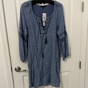 Sanctuary Blue Lace-Up Dress